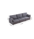 ADEC Sofas Sofá modular con brazos 3 plazas MOU tapizado en