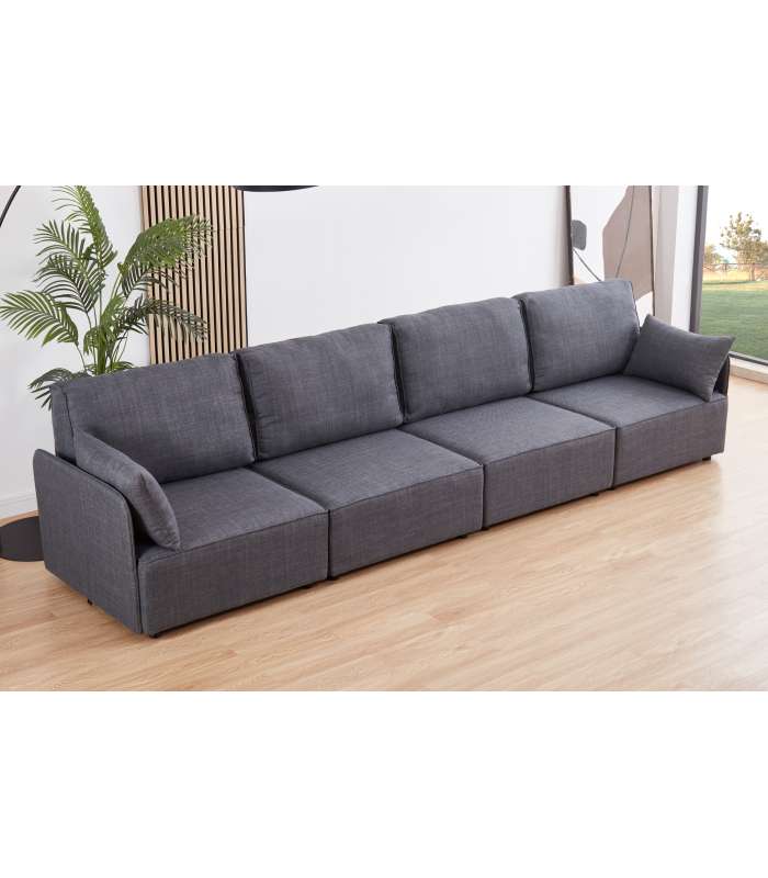 ADEC Sofas Sofá modular con brazos 4 plazas MOU tapizado en