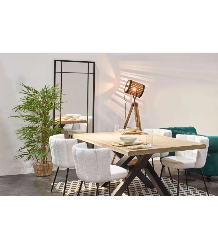 Espejo moderno ventana Orlando negro 70x170cm