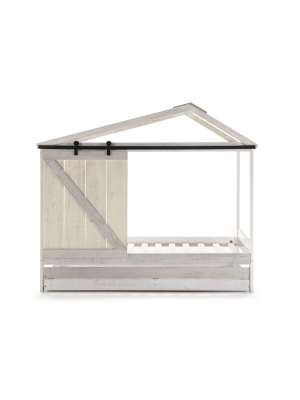 Cama cabine jovem Tara em branco e cinza