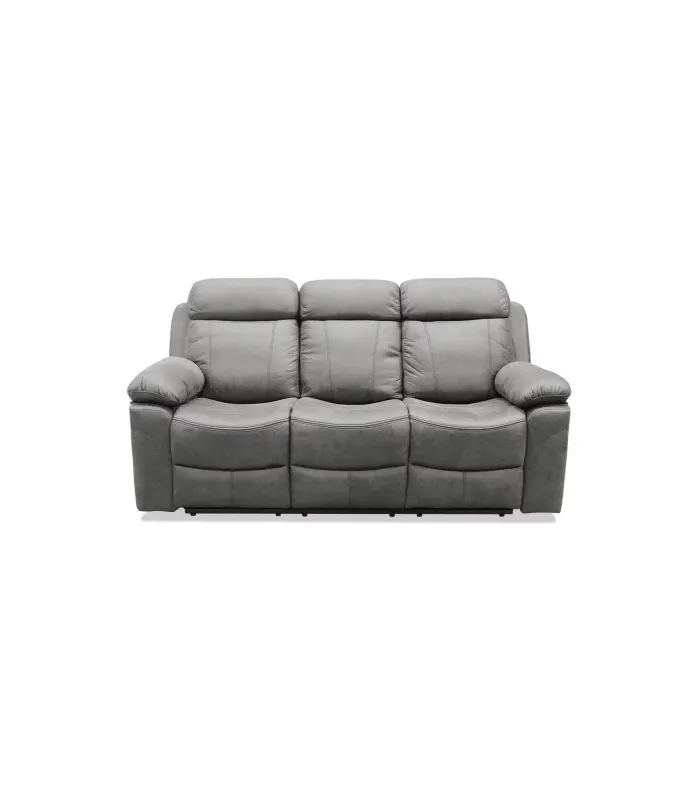 Sofá relax 3 plazas gris, elegante y cómodo