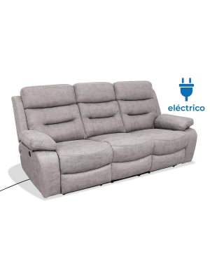 Sofá tres plazas relax eléctrico Florencia cemento