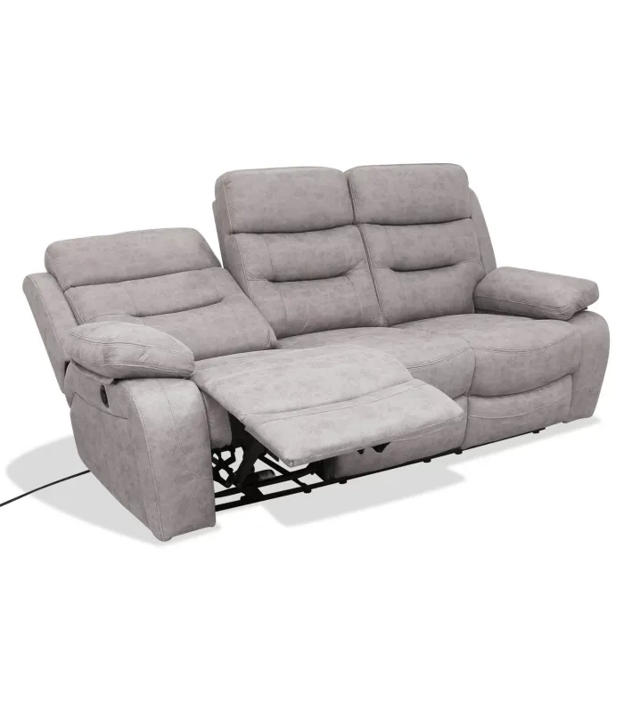 Sofá tres plazas relax eléctrico Florencia cemento