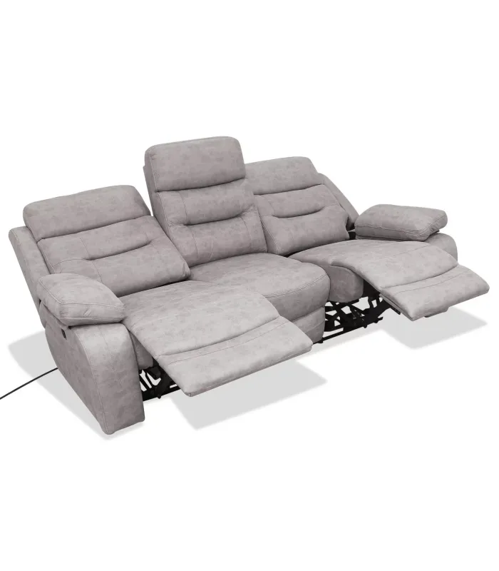 Sofá Florença relaxamento elétrico em cimento 215cm