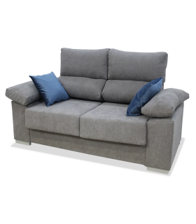 HM-ACTUALLY Sofas Sofá dos plazas Alvaro tapizado gris, 140 cm
