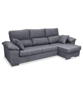 copy of Chaiselongue réversible Vida tapissée gris 276 cm