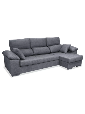 copy of Chaiselongue réversible Vida tapissée gris 276 cm