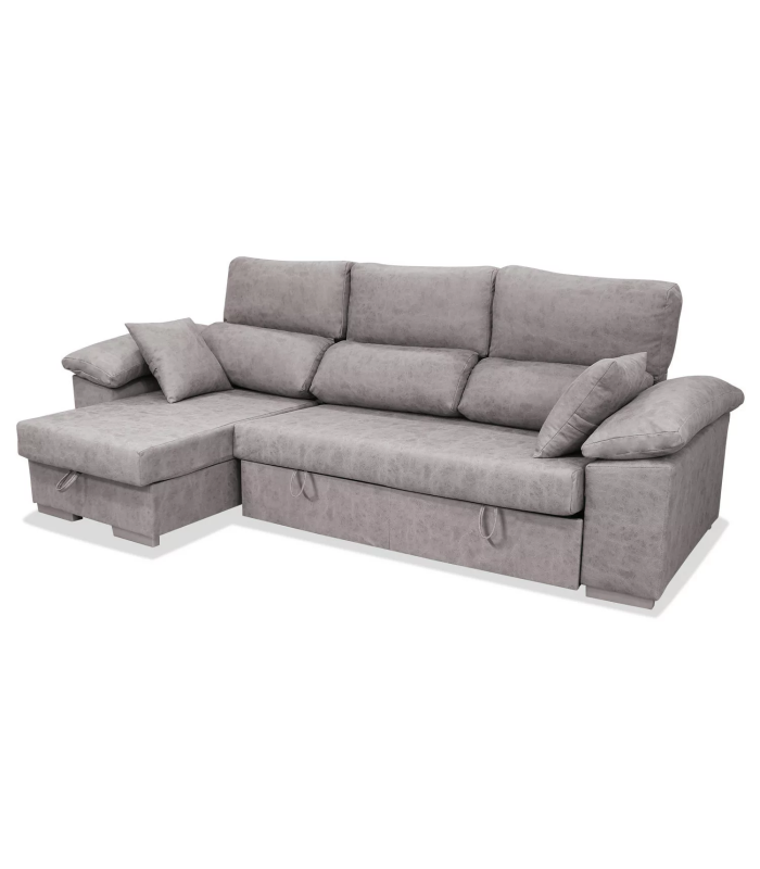 copy of Chaiselongue réversible Vida tapissée gris 276 cm