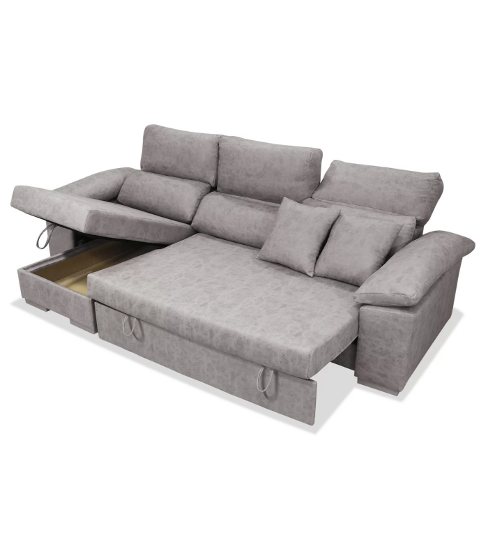 copy of Chaiselongue réversible Vida tapissée gris 276 cm