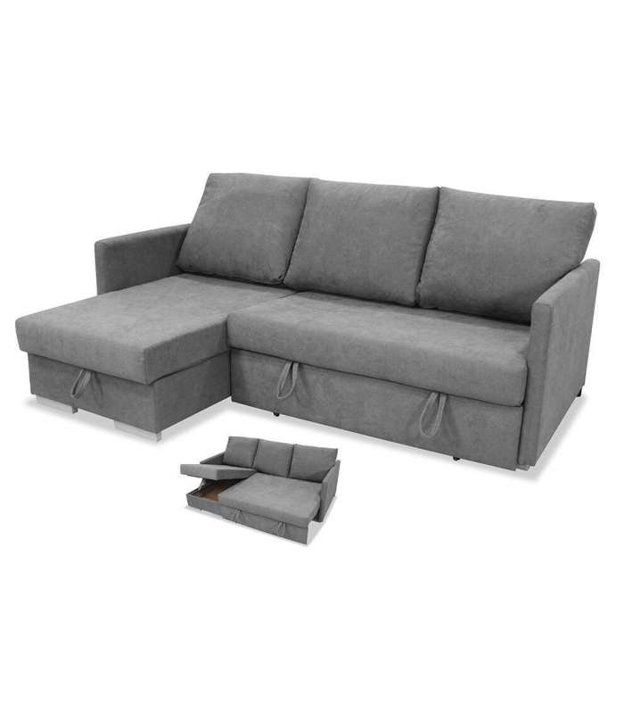 copy of Chaiselongue réversible Vida tapissée gris 276 cm