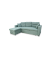 Sofá-cama chaise longue Rivas estofado verde, 223cm (largura) 145cm (profundidade) 102cm (altura).