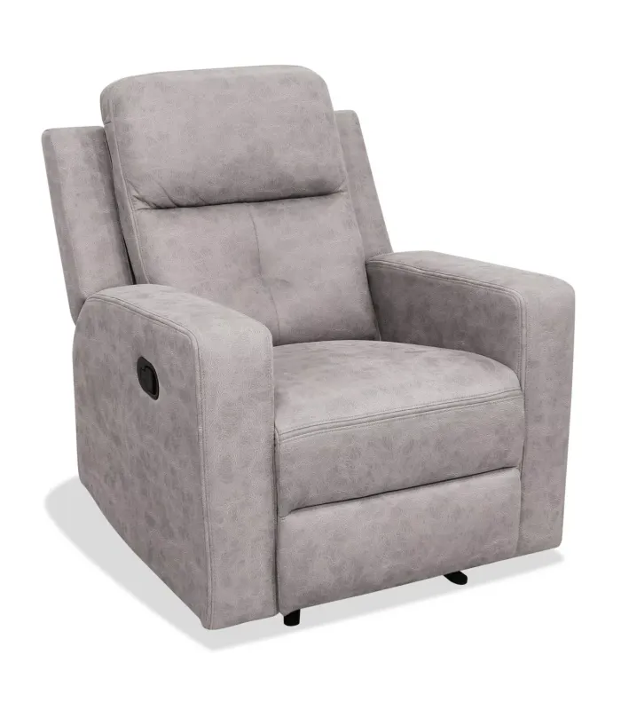 Sillón relax manual Nadal, tapizado cemento