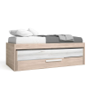 Cama compacta Flash acabado roble sahara/blanco, 62cm(alto) 202cm(ancho) 98cm(largo)