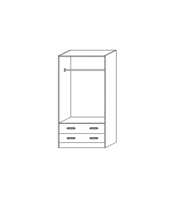 copy of Armoire 2 portes battantes finition blanche 180