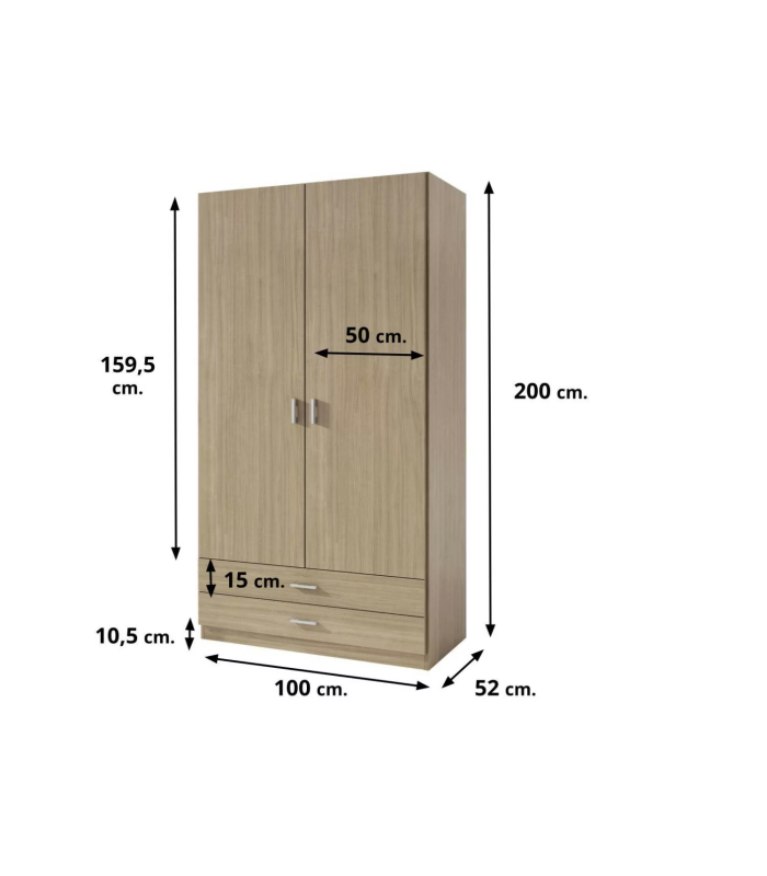 copy of Armoire 2 portes battantes finition blanche 180