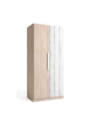 Armario 2 puertas, sahara/blanco, 200x90x53 cm
