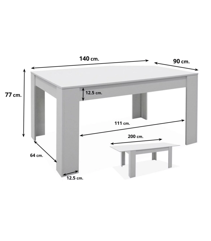 HM-ACTUALLY Mesas de salon Mesa comedor Bass extensible acabado