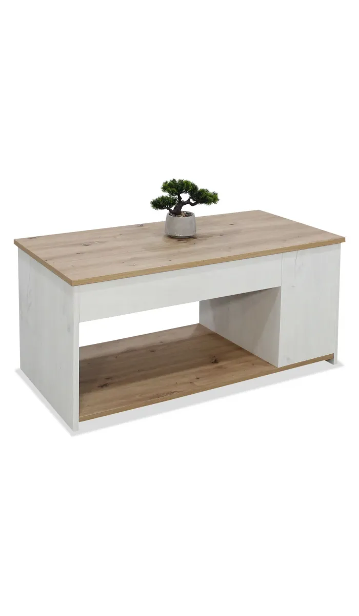 Mesa centro elevable polar/artisan, 46x102x55 cm