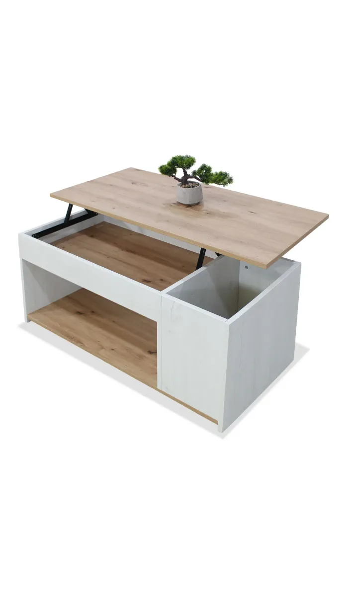 Mesa centro elevable polar/artisan, 46x102x55 cm