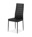 Pack de 6 sillas modelo Daniela tapizadas en polipiel negro, 96cm(alto) 44cm(ancho) 44cm(largo)
