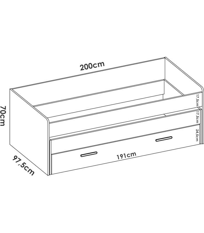 copy of Ocean compact bed and multi-colored bookshelf.