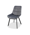 Pack de 4 sillas modelo Jimena tapizadas en textil gris oscuro, 87cm(alto) 52cm(ancho) 45cm(largo)