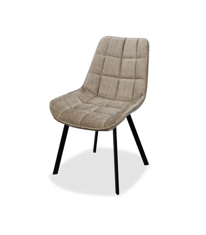 Pack de 4 sillas Jimena tapizadas en terciopelo beige