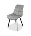 Pack de 4 sillas modelo Jimena tapizadas en textil gris claro, 87cm(alto) 52cm(ancho) 45cm(largo)