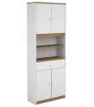 Armario multiusos tipo buffet 4 puertas acabado blanco/roble albar, 180cm(alto) 67cm(ancho) 31cm(largo)