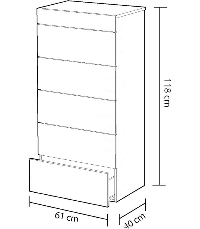 copy of Commode 5 tiroirs Modèle Maya en blanc 110