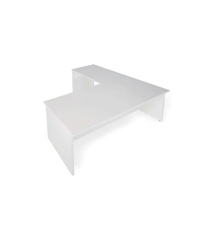 Mesa esquinera blanca para oficina o estudio