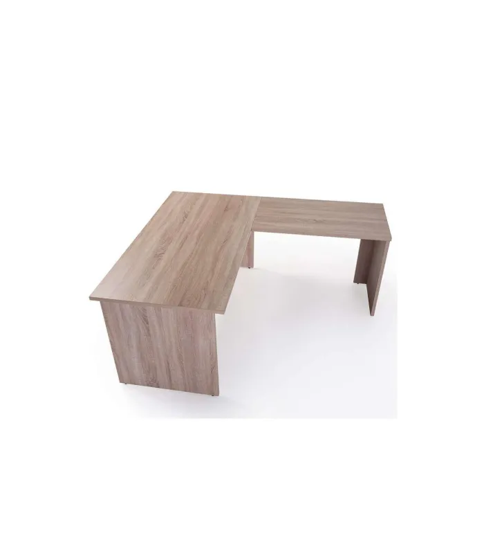 Mesa esquinera olmo claro para oficina y estudio