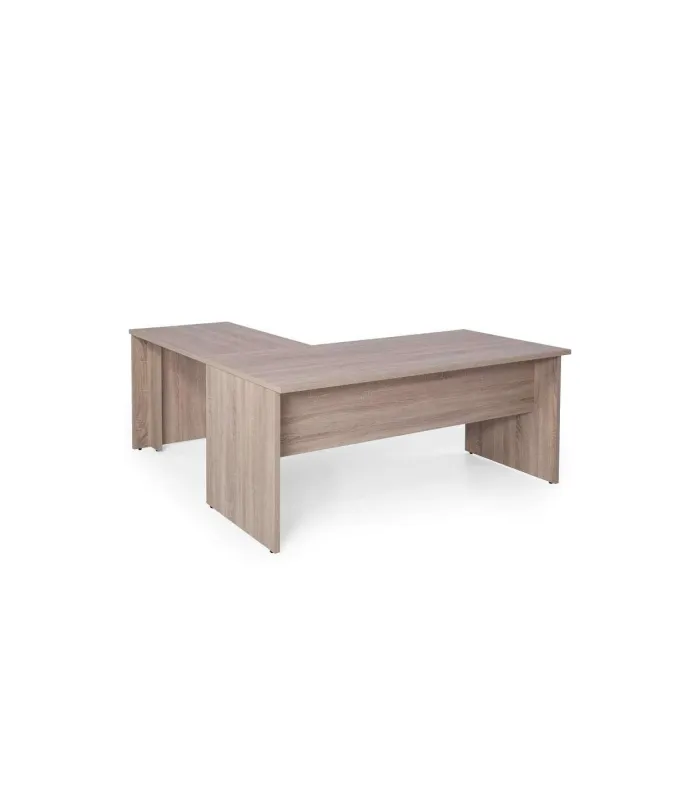 Mesa esquinera olmo claro para oficina y estudio