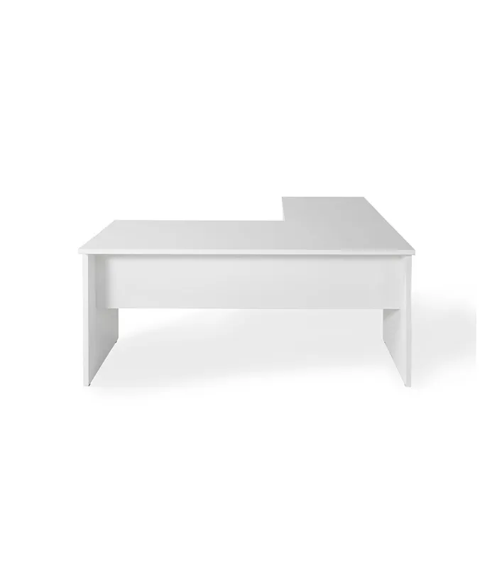 Mesa esquinera blanca para oficina, 140/180x80/60 cm