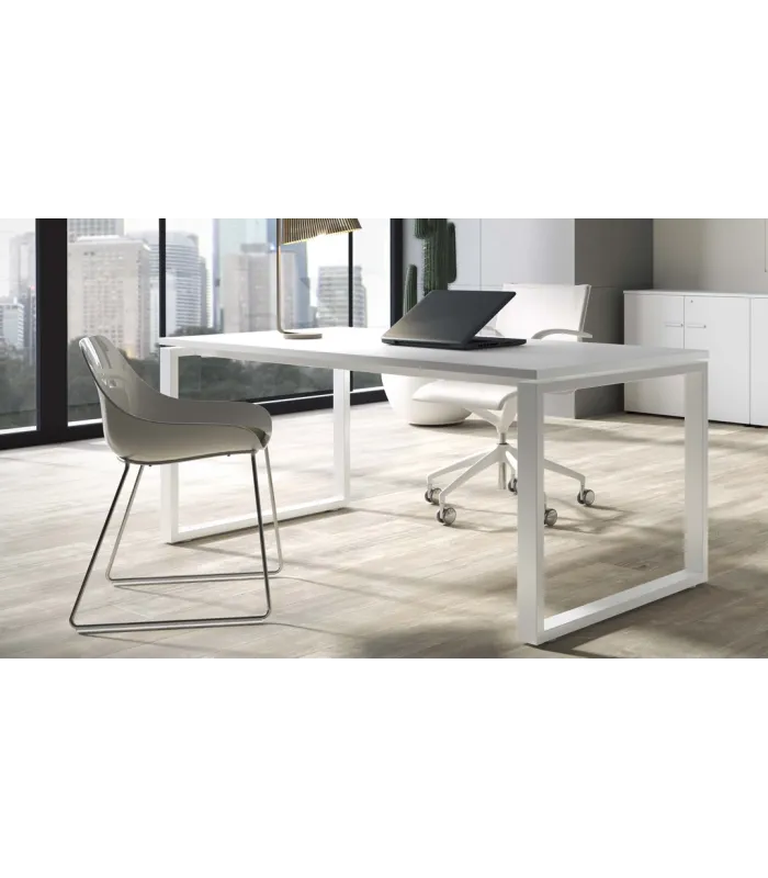 Mesa estudio Skala blanco 73x140x80 cm, elegante y funcional