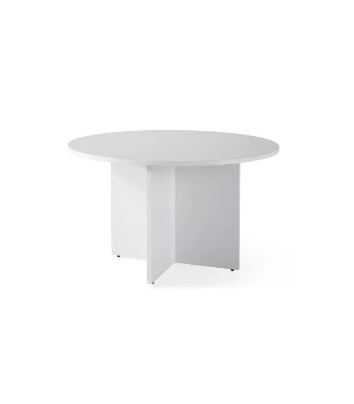 Mesa redonda blanca para oficina y estudio