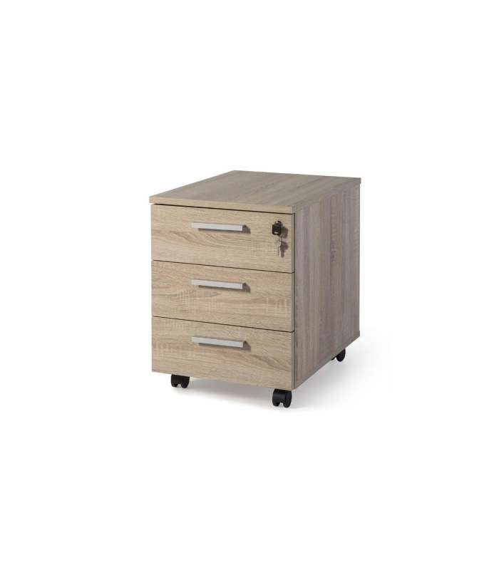 Commode 3 tiroirs en finition orme clair ou blanc 58