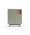 Mueble auxiliar modelo-602-1 acabado roble/verde, 110 cm (alto) x 90 cm (ancho) x 34 cm (prof.)