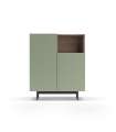 Mueble auxiliar modelo-602-1 acabado nogal/verde, 110 cm (alto) x 90 cm (ancho) x 34 cm (prof.)