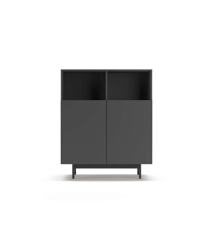 Mueble auxiliar 602-2 en grafito, 2 puertas y 1 hueco