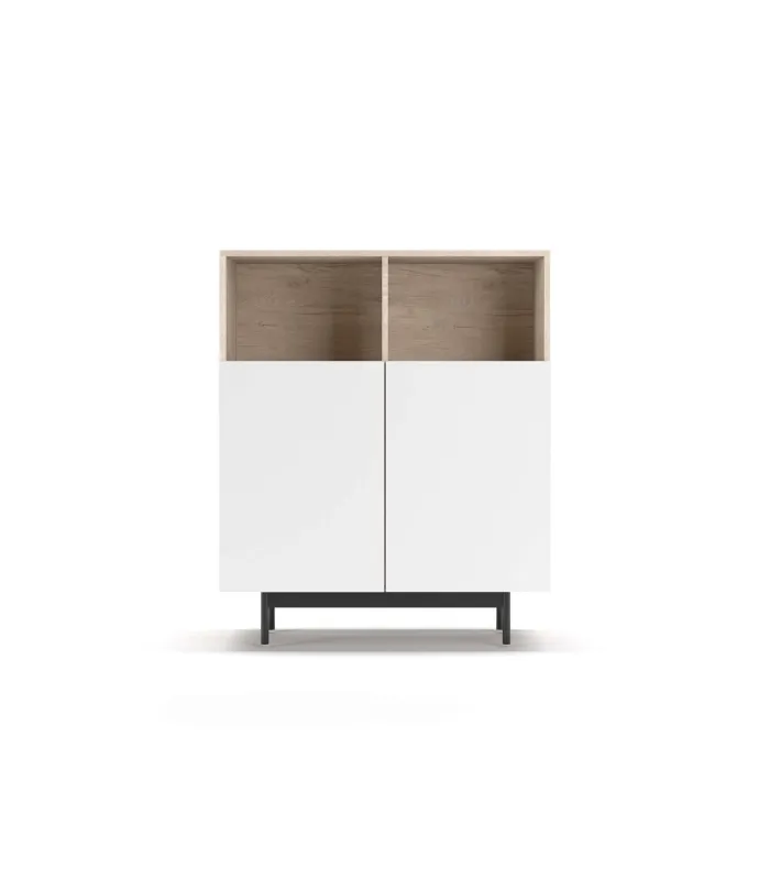 Mueble auxiliar 602-2 roble/blanco, 110x90x34 cm