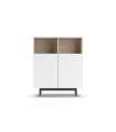 Mueble auxiliar modelo-602-2 acabado roble/blanco, 110 cm (alto) x 90 cm (ancho) x 34 cm (prof.)