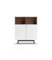 Mueble auxiliar modelo-602-2 acabado nogal/blanco, 110 cm (alto) x 90 cm (ancho) x 34 cm (prof.)