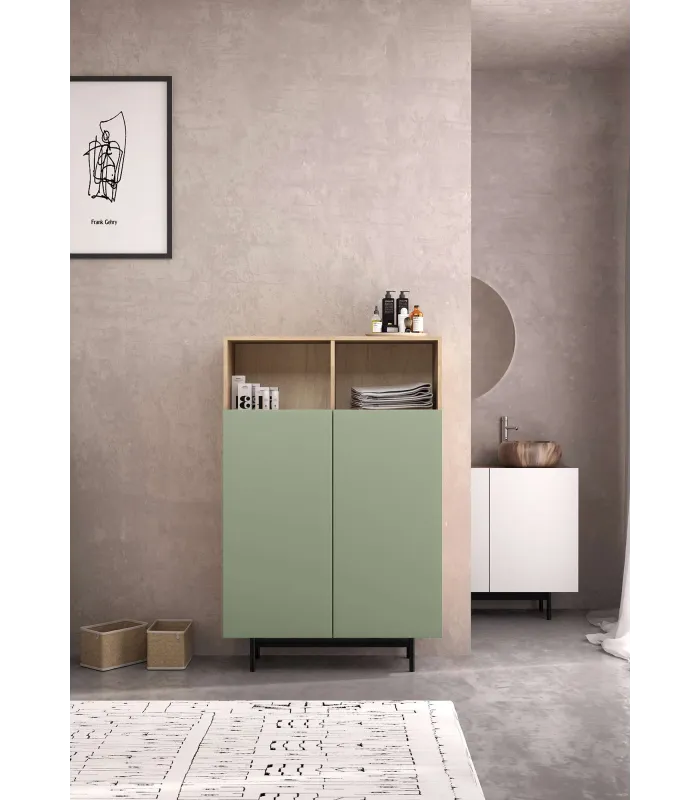 Mueble auxiliar 603-1 roble/verde, 110x90x34 cm