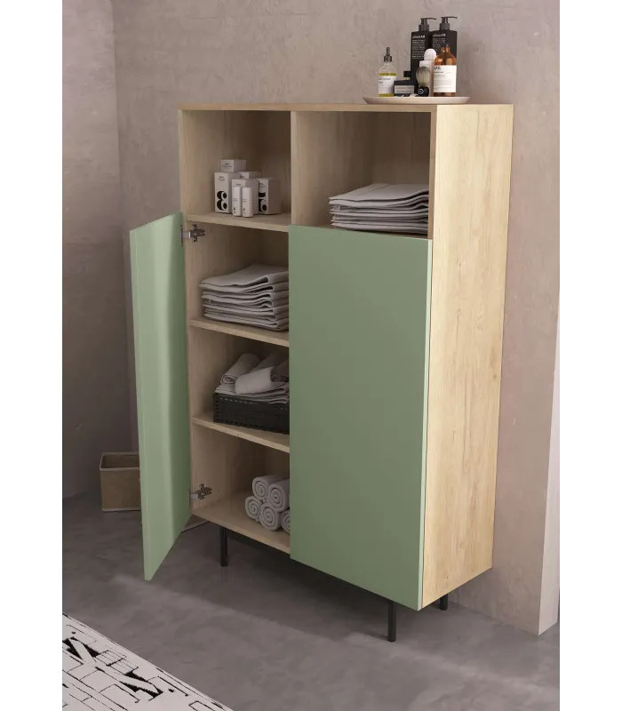 Mueble auxiliar 603-1 roble/verde, 110x90x34 cm