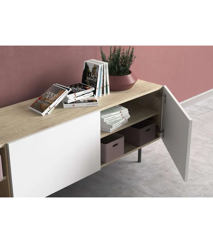 copy of Support TV en cambrien/blanc brillant 63 cm(hauteur)160