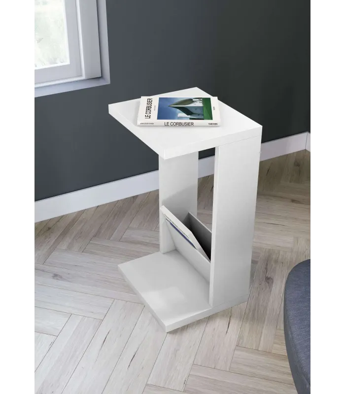 Mesa velador 553 blanca, 71x40x35 cm, moderna y funcional