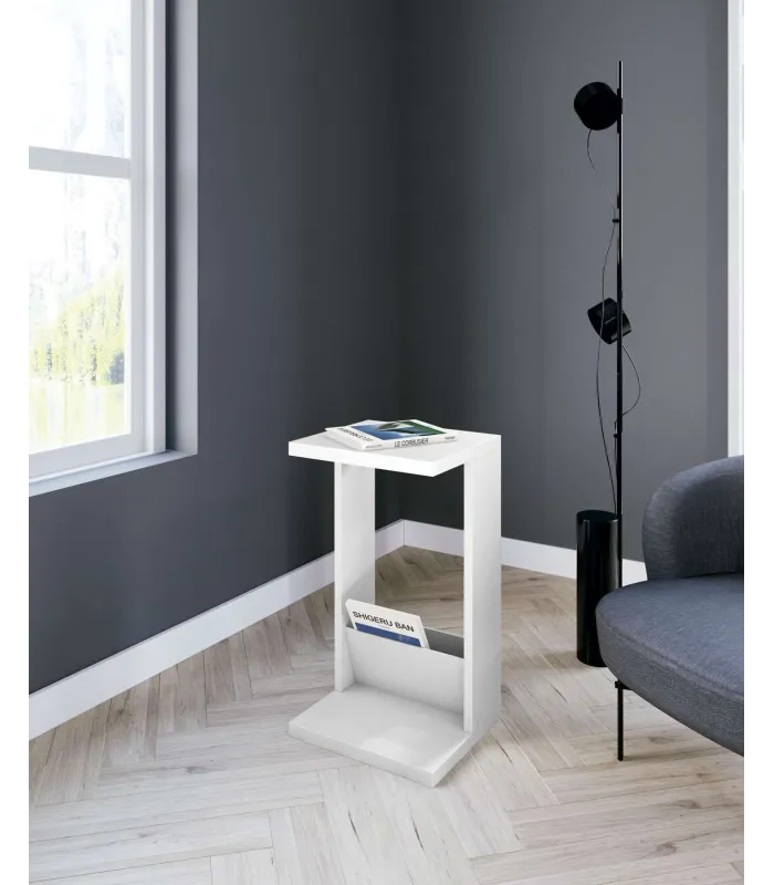 Mesa velador 553 blanca, 71x40x35 cm, moderna y funcional