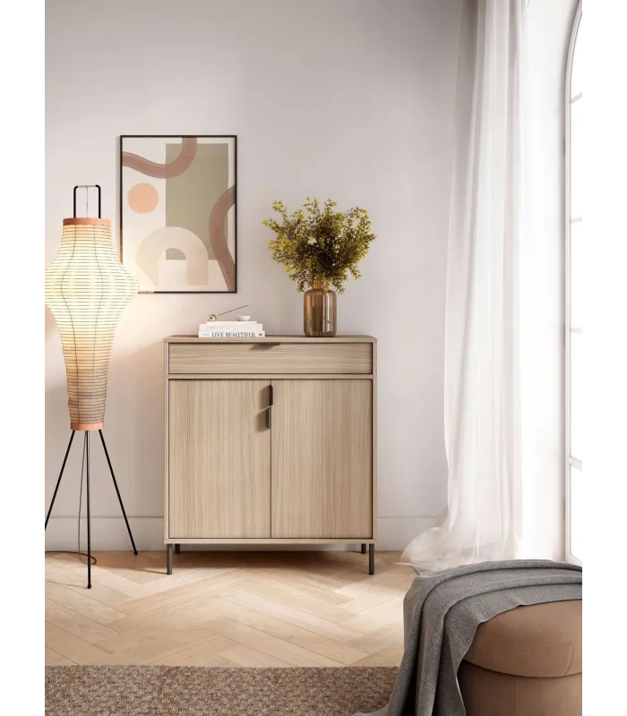 Mueble auxiliar zapatero Md-507 en nogal oscuro