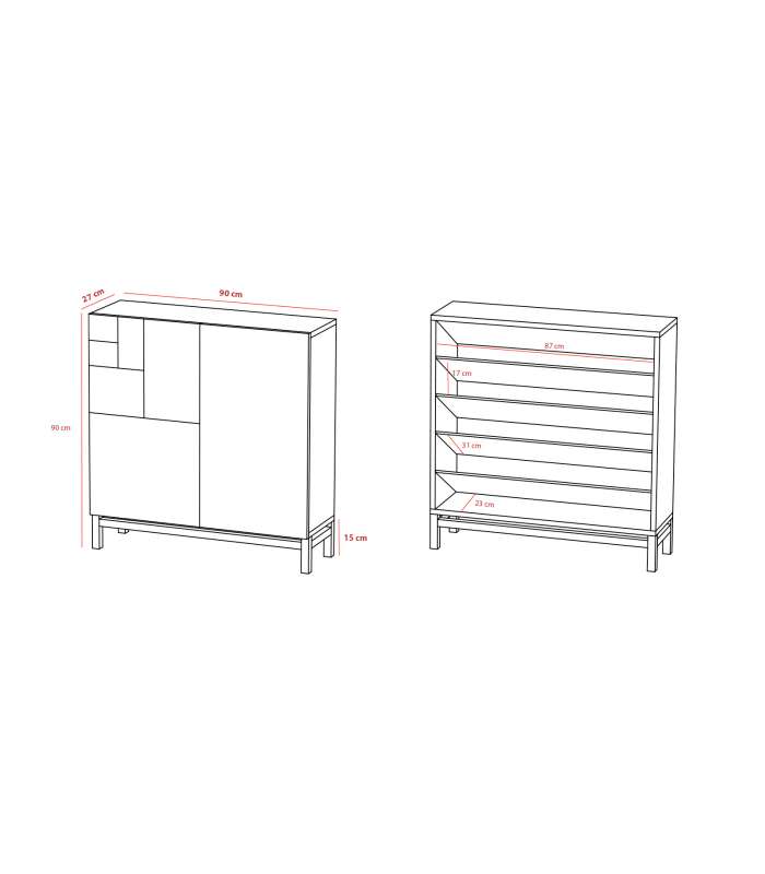 HERDASA Zapateros Zapatero 2 puertas modelo 513 acabado blanco